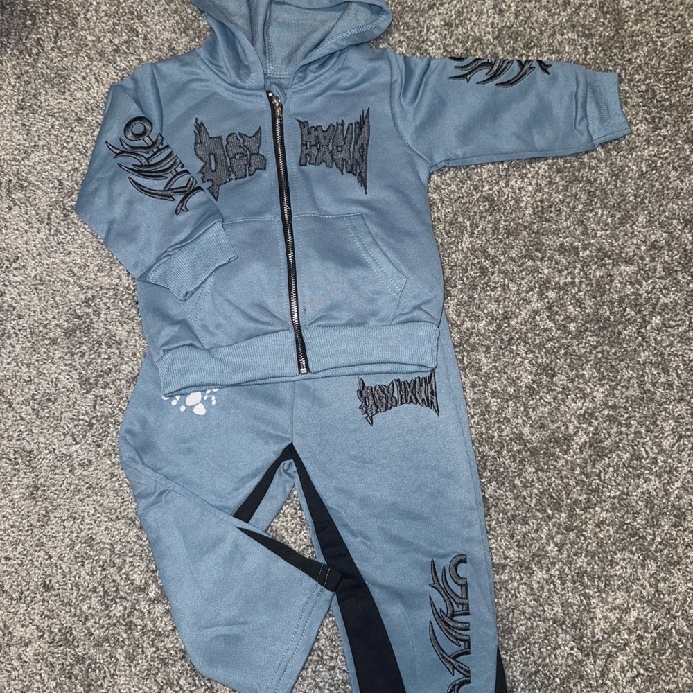 Blue Kids Hoodie and Jogger Set